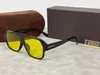 Классические летние модные стильные очки для мужчин и женщин в квадратной металлической и планковой оправе, очки с защитой от ультрафиолета, линзы 6033, солнцезащитные очки Tom