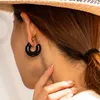 Stud Earrings Youthway Stainless Steel C-shaped Retro Charm Metal Waterproof Trendy Jewelry 2023