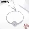 Chaîne WOSTU authentique 925 argent Sterling arbre de vie Tennis Bracelet femmes réglable lien chaîne Bracelet bijoux en argent CQB035 YQ231208