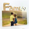 Cadres et moulures Sublimation Blank PO Cadre Album Ornements DIY Transfert de chaleur en bois Famille Décoration de bureau Artisanat créatif Dhc5L