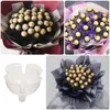 Flores decorativas 60 peças de bola de chocolate suporte base de plástico embalagem de flores
