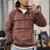Men's Hoodies Autumn And Winter Hooded Youth Hoodie Tooling Solid Color Casual Coat His Hers For Couples