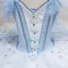 Rok zużycia scenicznego Tutu Balet Blue Angsa Lake Professional Belly Dance Costume Top Balerina Dress Dorosła córka