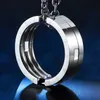 Opvouwbare ring voor mannen Titanium staal vervormbare gravure Forever Kissing Fish Ring hanger kettingen voor vrouwen huwelijksgeschenken