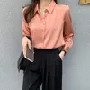 Women's Blouses Dress Shirt Long-sleeved White Top Spring And Autumn Summer Temperament OL Drape Loose Work