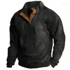 Herrtröjor Autumn -knapp vintage hoodie för män mode överdimensionerade 3D -kläder casual tröja långärmad pullover toppar