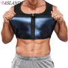 Men Waist Trainer Polyester Sweat Enhancing Vest Body Shaper For Weight Loss Sauna Suit Fiess Shapewear Tank Top Zipper Corset