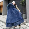 Women's Trench Coats Winter Jacket Hooded X-Long Thick Warm Cotton Padded Parkas Woman Wool Liner Distachable Plus Size Jackets Coat 1987