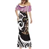 Party Dresses Polynesian Tribal Hawaiian Totem Tattoo Hawaii Prints Sexig stropplös bröllopsklänning från axel formellt tillfälle sommar 7xl