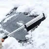 Pala da neve telescopica multifunzionale per auto in lega di alluminio Pala per rimozione ghiaccio per veicolo invernale Pala da neve