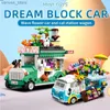 Blocks Mini Parts City Outing Bus Friends Camper Van Camping Car Princess Flower Cart Truck Street Building Blocks For Toys Girls R231208