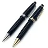 Vente en gros stylo à bille Turning Cap Platinum Line M avec étoile fine en résine noire avec numéro de série