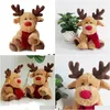 Schleowane pluszowe zwierzęta Piękne świąteczne szalik reniferowy lalka zabawka domowa sofa