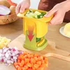 Utensili per frutta e verdura Tritatutto per verdure multifunzionale Tagliapatatine fritte Taglierina per uso domestico Pressione manuale per cipolla Dicer Cetriolo Affettatrice per patate Utensili da cucina 231207