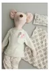 Poupées en peluche 68 cm grande souris en pyjama peluche cadeau de Noël fait à la main en coton et lin bébé câlins au coucher sommeil souris Fabrc jouet 231208