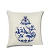 Poduszka /dekoracyjna poduszka niebieska porcelanowa dekoracyjna dekoracje lniane 45 er sofa poduszka do salonu poduszka 40601 /dekoracyjna kropla otwcd