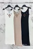 Milan Designer Robes pour femmes Mode Robe à panneaux Femmes Casual Sans manches Jupes longues Vintage Blouse Jupe longue Lady Outwears Channel Tops
