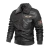Men S Leather Faux Autumn and Winter Brodery Original Moto Biker Coat Jacket Motorcykelstil Casual varm överrock 231208