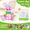 Plush Light Up Toys 40cm różowa dioda LED Musical Bunny Doll Doll Toys Pillows Rabbit Birthday Prezent Wysokiej jakości pluszowe zwierzęta dla dziewcząt dzieci 231207