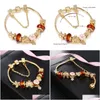 Beaded Fashion Jewelry 18K Gold Plated Diy Women Charm Bracelet Trendy Big Crystal Beads Copper Bangle Bracelets For Drop Delivery Dhufk