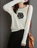 New Spring And Autumn New Women's Round Neck Contrast Color Worsted Wool Knitted Sweater Elegant And Fashionable Jacquard Type
