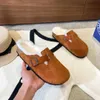 Boston Shearling tofflor modedesigner män kvinnor london läder ko mocka baotou tofflor lyx klassiker buckley kork latex utomhus Arizona Mayari Sandal