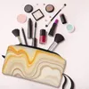 Cosmetic Bags Marble Luxury Gold Golden Lines Bag For Women Makeup Luxurious Granite Travel Waterproof Toiletry Organizer