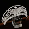 Silver Plated Queen Princess Crown Crystal Pearl Diadem For Bridal Hair Accessories Bride Headbands