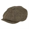 Berets botvela wełna tweed sboy czapka hodowca mężczyzn Kobiety brytyjskie gatsby retro hat sterownik płaski czapkę dla męskiego hodowlanego beret 231208