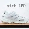 Projektant luksus dla damskiej męskie buty na zewnątrz Track 3.0 Sneaker oświetlony gomma skórzany trener nylon drukowana platforma Treakers Men Treakers Buty LED 380