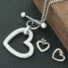 Necklace Earrings Set Fashion Vintage Stainless Steel Jewelry For Woman Girls Heart Pendant Chain And High Quality Joyas SBJZAABE