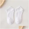 Chaussettes Bonneterie Femmes Couleur Unie Noir Blanc Gris Femmes Mi-Tube Printemps Et Été Respirant Tube Court Tube Moyen Sport Calcetines Otxb2