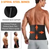 Mens buk reducer midja tränare korsett bastu body shaper fiess svett trimmer bälte viktminskning forma rygg lumbal support