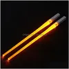 Chopsticks Creative 2Pcspal Led Light Up Durable Lightweight Kitchen Dinning Room Party Portable Food Safe Tableware251S678 Homefavor Dhtje