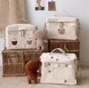 Diaper Bags Korean Baby Bag Canvas Bear Embroidered Insulation Stroller Storage Organizer Mommy Milk Ice 231207