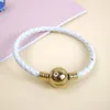 Charm Bracelets Pandoraer Classics Round Clasp Jewelry Rope Leather Woven Bracelet Handmade Wristband Charms For Women Children Gift