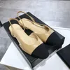 Sandali firmati Moda ballerine con tacco alto Eather Scarpe eleganti da donna Primavera Autunno Testa tonda Lavoro piatto