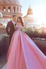 Robes de soirée rose robe de bal fête nouveau personnalisé grande taille à lacets fermeture éclair une ligne épaule dénudée sans manches Satin Applique
