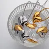 Fascino Uworld Collana con ciondolo cuore in acciaio inossidabile 18 carati PVD oro placcato metallo orecchino con perno gioielli ufficio Waterp 231208