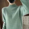 Maglioni femminili 2023 autunno inverno spessa maglione caldo femminile mezza collare alto coreano coreano innovando green casual elabora