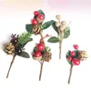 Flores decorativas 10 pçs natal buquê de flores secas saudação pinha ramos acessórios plantas para decoração vaso enchimento