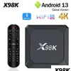 Android Tv Box X98K 13 Smart Wifi 6 Rockchip Rk3528 2G 16G 2.4G 5G Dua Bt 5.0 16GB 4Gb 32Gb Set Top Media Player Drop Delivery Electro Dhgxb