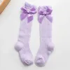 Chaussettes longues pour bébé, chaussettes fines pour filles, Tube haut, bas anti-moustiques pour nouveau-né, en dentelle, avec nœud papillon, au-dessus du genou, BJ