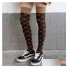 Calzini sportivi Moda stampato ginocchio polpaccio lungo tubo alto femminile versione coreana Ins Trend stile Harajuku Drop Delivery all'aperto atletico O Dhqcx