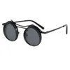 Sunglasses Steam Punk European And American Men's Round Frame Cross Border Hollow Mesh