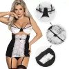 Dames Nachtkleding Comeondear Porno Lingerie Ondergoed Nachtjapon Ouvert Plus Maat Zwart Wit Kant Mesh Sexy Babydoll Voor Vrouwen Langerie Set G5HW#3FEO