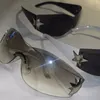 Güneş Gözlüğü Çerçeveleri Rimless Y2K Kadın Erkekler Büyük Boy Punk Goggles Spor Sun Cam Tonları Gözlük 231208