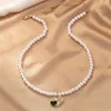 Collane con ciondolo Collana di perle a forma di cuore per le donne Festa di nozze essenziale con catena a clavicola vintage romantica in stile palazzo coreano