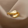 2PCS Wedding Rings Stainless Steel Rings for Women 2023 Trend New in Gold Color Ring Femme Wedding Couple Jewelry Free Shipping Item anillos mujer