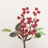 Decorative Flowers Christmas Artificial Berries Branch Red Holly Berry Xmas Tree Party Home Decor Wedding Gift Box DIY Wreath Supplies